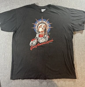 Vintage Harley Davidson Shirt XL Holoubek 80s Single Stitch Statue Of Liberty - Picture 1 of 15