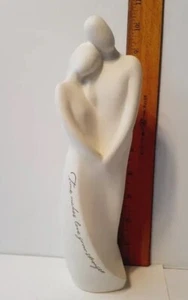 Hallmark White Ceramic Time Makes Love Grow Stronger Embracing Couple Figurine - Picture 1 of 2