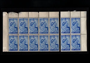 STAMPS VIRGIN ISLANDS 1948 BLOCK OF 10 & BLOCK OF4 STAMPS  2.1/2d  BLUE MINT MNH - Picture 1 of 2