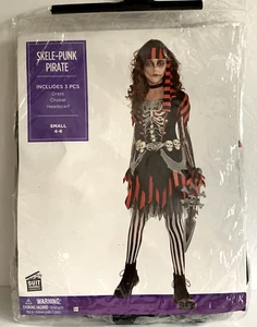 Skele-Punk Pirate New in Package 3-Piece Set Halloween Costume Girls Size S 4-6 - Picture 1 of 12