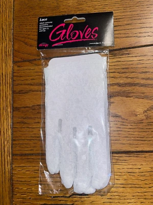 1 Pair of Fun World White Lace Adult Dress-up Costume Accessory Gloves - NEW - Image 1 of 4