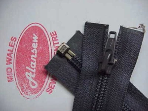 16"  No 5  Open  Ended Totally Separable Zip GREY - Picture 1 of 2