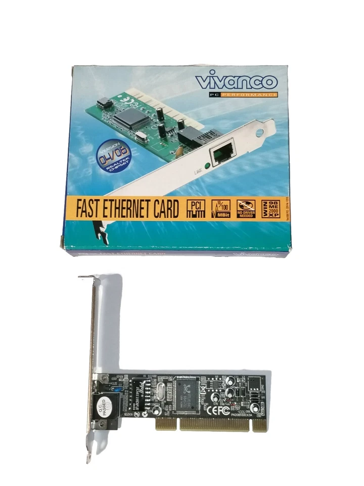 PCI Netzwerkkarte Realtek RTL8109C 10/100mbit RJ45 Ethernet LAN Vivanco #5247 - Bild 1 von 3