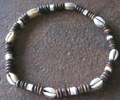 Choker Surf Kauri Muschel Halskette braun Kokos Holz Herren Kette Surferschmuck - Bild 1 von 3