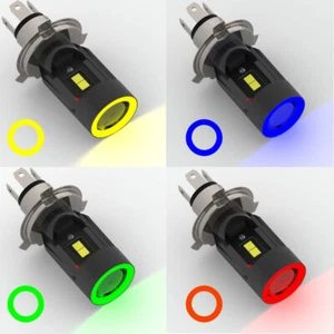 5in1 12V/24V Angel Eye LED H4 HS1 P43T Car Headlight Light Motorcycle Lamp Bulbs - Picture 1 of 11