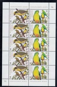 Australia 1998 AVES AUSTRALIANAS EN PELIGRO DE EXTINCIÓN hoja completa 2 nuevo sin montar o nunca montada precio $7,50 - Imagen 1 de 1