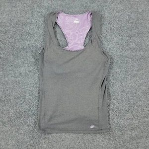 Nike Tank Top Girl's Small Gray Activewear Logo Round Neck Sleeveless Stretch - Picture 1 of 17