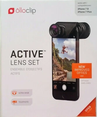OLLOCLIP Active Lens Set Telephoto Wide Angle iPhone 7/7 Plus 8/8 Plus SE 2020 - Image 1 of 4