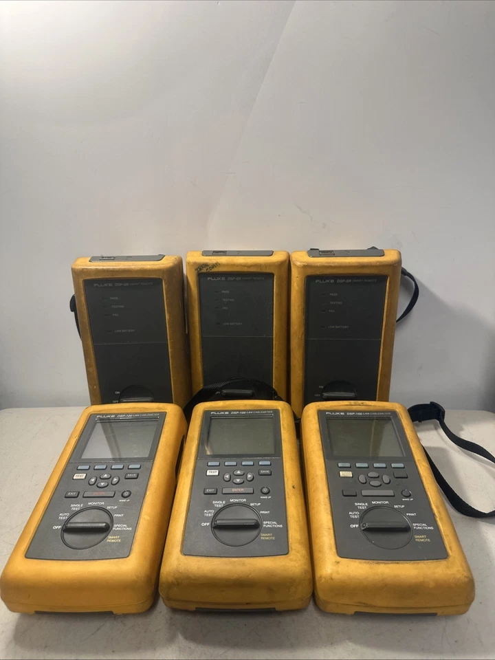 Lot Of 3 FLUKE DSP-100 & DSP-SR LAN CABLEMETER Analyzer Tester, For Parts - Image 1 of 4