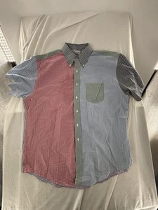 Camisa Polo Brooks Brothers Color Block Gingham Para Hombre XL Manga Corta Popelina - Imagen 1 de 9