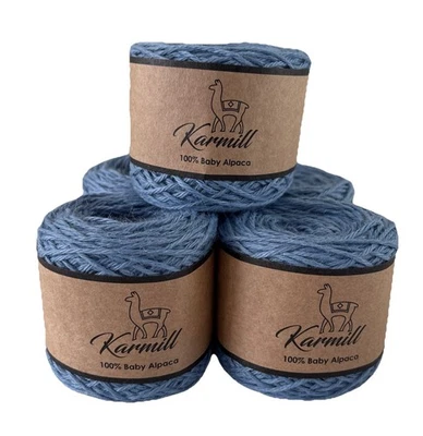 Alpaca Wool Skeins 100% Baby Alpaca Yarn DK Weight Lot of 5 Periwinkle B476 - Image 1 of 4