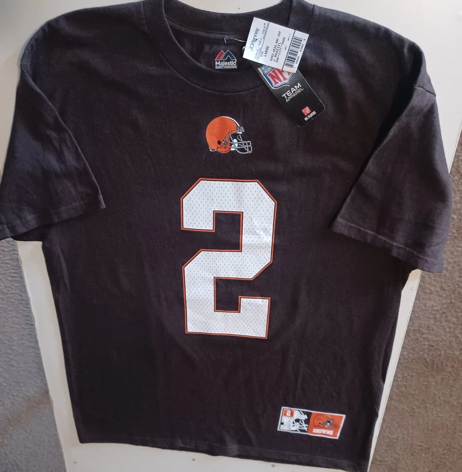 NUEVA Camiseta Grande Majestic Cleveland Browns Johnny Manziel Foto 1 de 4