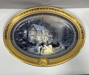 THOMAS KINKADE "Home For The Holidays" Platter Bradford Exchange Limited Edition - Picture 1 of 8