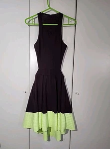 Lululemon Away Perforated Cut Out Flare Tennis Dress Black Cherry And Green - Picture 1 of 11