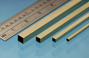 Albion Alloys SB1M Square Brass Tube 3.96x3.96mm (2 Pack) - Picture 1 of 1