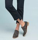 ALL BLACK Cutout Cowman Slip-On Women flat Shoes Size 39 8.5 9 leather hair calf