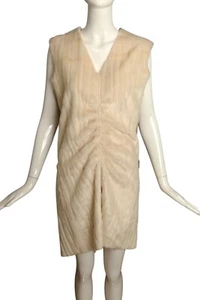 CELINE- Vestido de piel sintética y lona, talla 81920 negro vestido de gasa y encaje, talla 4 - Imagen 1 de 4