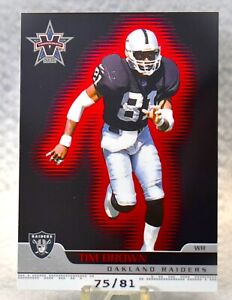 TIM BROWN 2001 Pacific Vanguard football RED PARALLEL #/81 Oakland Raiders NFL *
