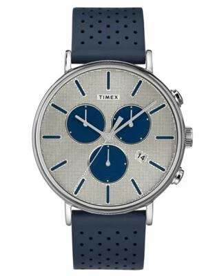 TIMEX Weekender Fairfield TW2R97700 Cronografo - Acciaio Inox - Vitello Blu - Immagine 1 di 2