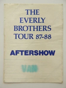 THE EVERLY BROTHERS 1987-88 Backstage Aftershow Pass Satin Fasson Crack n Peel - Bild 1 von 3