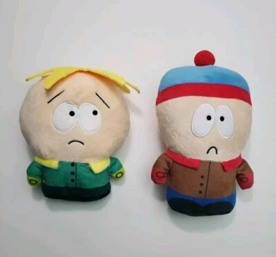 Par de juguetes de peluche South Park Stan And Butters frunciendo el ceño de 8" Foto 1 de 4