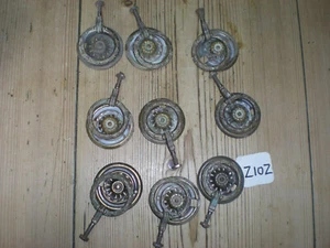 SET OF 9 ANTIQUE BRASS DRAWER HANDLES - Picture 1 of 2