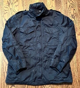 Wallace & Barnes Utility Jacke Herren Lrg versteckte Kapuze Fleece gefüttert J Crew Bomber - Bild 1 von 4