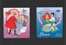 1996 Navis, Disney, Love, Little Mermaid & Sleeping Beauty,2 MNH Souvenir Sheets