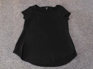 Simply Vera Vera Wang Womens Blouse Medium Black stretch pullover top - Picture 1 of 10