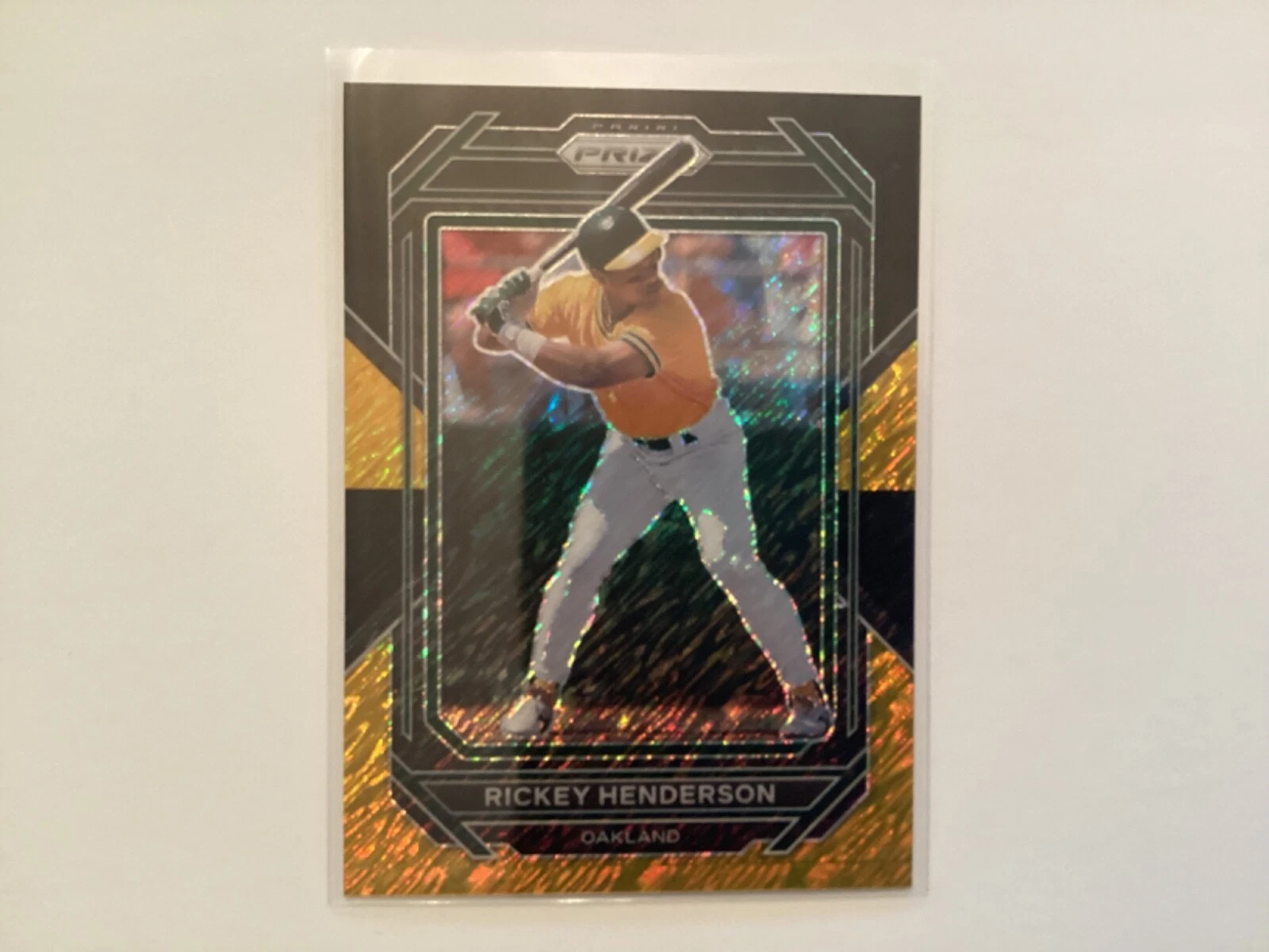 Rickey Henderson 2023 Panini Prizm Black Gold Shimmer Prizm #ed 5/5 Card # 234
