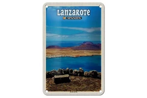 Targa in latta 18 x 12 cm insegna da viaggio: Lanzarote Spagna Mirador del Rio - Foto 1 di 2