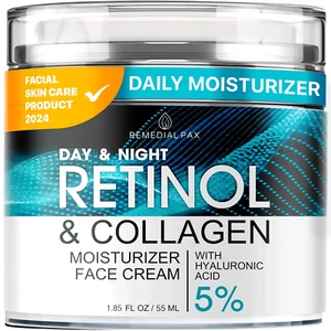 Face & Neck Moisturizer Retinol Cream, anti Aging Collagen with Hyaluronic Acid - Picture 1 of 12
