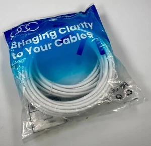 Ultra Clarity Cables - 2 White 20FT Coaxial Cables - Triple Shielded - 18 AWG - Picture 1 of 3