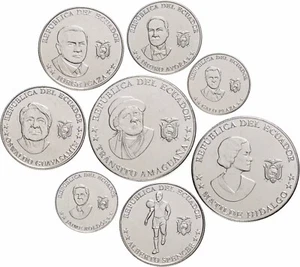 ECUADOR nueva serie 8 monedas año 2023 - Picture 1 of 2