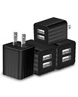 USB Wall Charger, 4-Pack 2.1A/5V Dual-Port USB Cube Power Adapter Charger Plu...