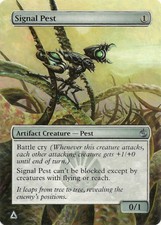 magic painted mtg altered art SIGNAL PEST Mirrodin Besieged Free S&H USA
