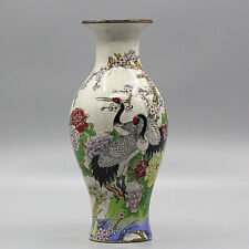 9.68” Chinese Porcelain Qing Dynasty Qianlong Longevity Chart Fish Tail Vase