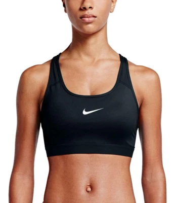 NEW NIKE [S] Women DRI-FIT Medium Support Padded Sports Bra-Black 849699-013 - Image 1 of 2