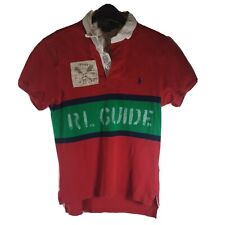 Polo Ralph Lauren Mens Rugby Polo Shirt Striped Red / Green Size Small RL Guide