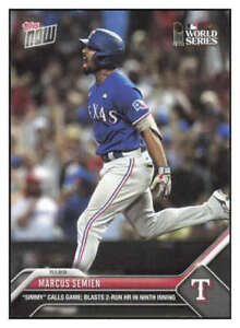 MARCUS SEMIEN 2023 Topps NOW #1076 World Series Champions Rangers NM+-M ID:84830