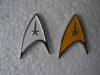 Star Trek pin badges. Larger size. Metal. White or Gold. Starfleet Insignia.