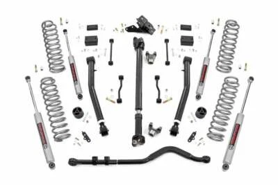 Kit de elevación Rough Country 3,5" bobinas Stage2 brazos ajustables 18-20 para Wrangler JL Rubicon Foto 1 de 4