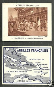 Guadeloupe Procession female Cooks Costume Map card French Antilles 1920s - Picture 1 of 3