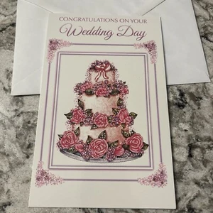 Tarjeta de felicitación Stockwell de 5”x7,75” día de boda esposo y esposa - Imagen 1 de 14