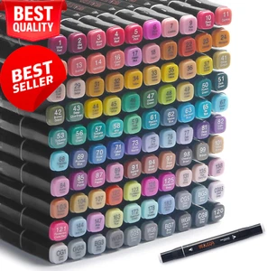 100 Colors Alcohol Markers, Dual Tips, Permanent Art Markers for Drawing & Sketc - Picture 1 of 12