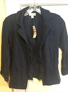 Maison Jules Womens Navy Cuffed Open Cardigan Wear to Work Sweater Size XXS 1011 - Picture 1 of 12