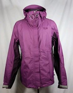 Mountain Hardwear Jacket Hooded Goretex Paclite Purple Wind Rain Ski Women's XL