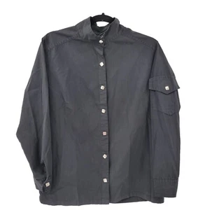 VTG Obermeyer USA Men's Black Button Down Collared Long Sleeve Square Buttons - Picture 1 of 9