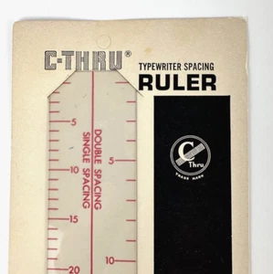 C-THRU Typewriter Spacing Ruler Single or Double Laminated Transparent T-115 - Picture 1 of 4