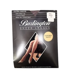 NEW Burlington Sheer Legacy Ultra Sheer Control Pantyhose Coffee Small Vintage - Picture 1 of 4